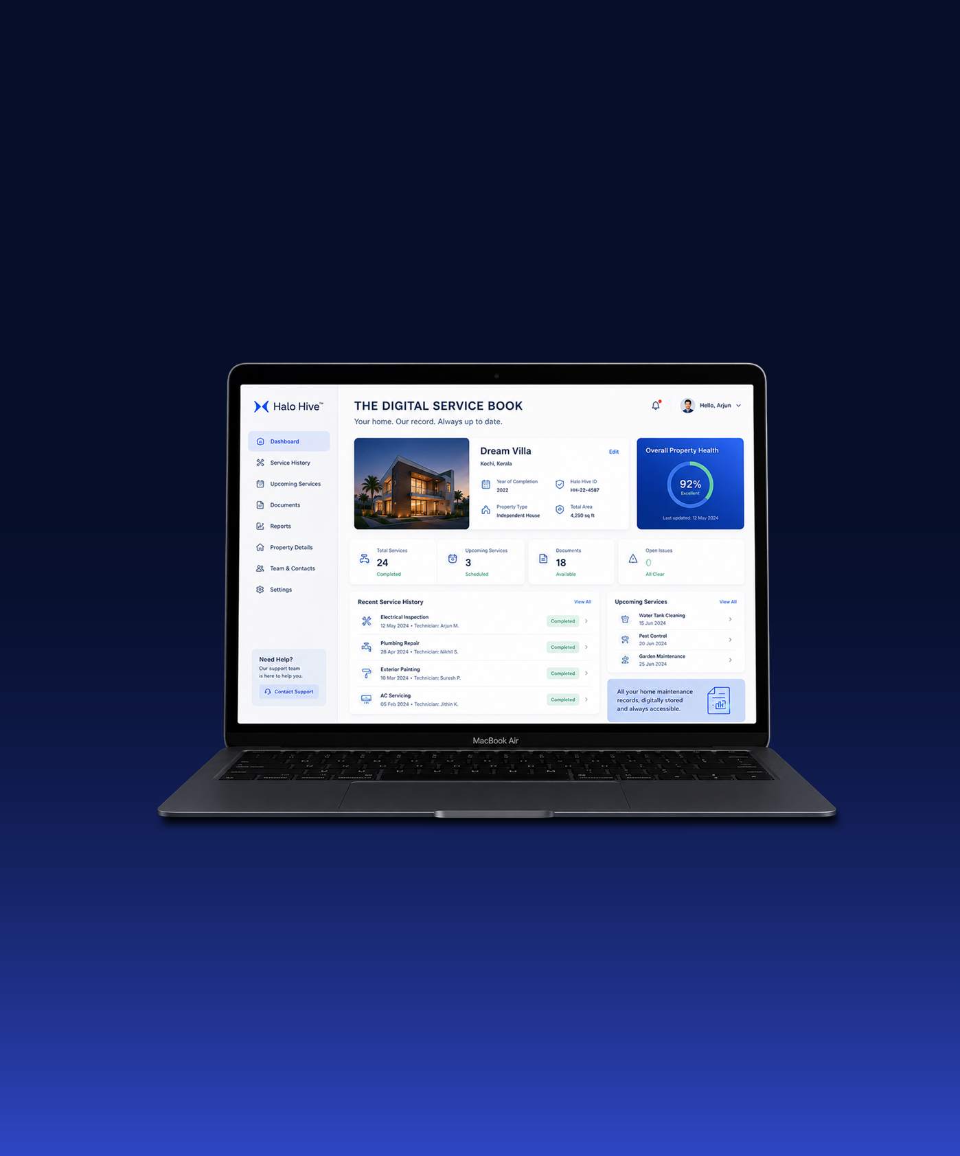Home Passport dashboard preview on a laptop